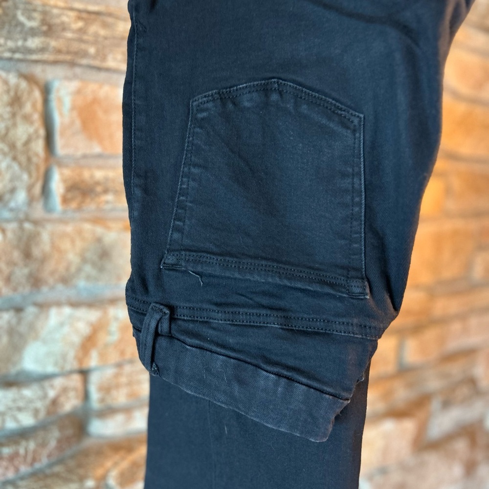 Good American Black stretch pull-on skinny jeans, size L.